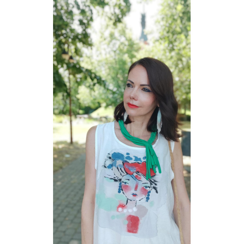 Zöld divat, egyedi kézzel festett ruha Zöld divat, egyedi kézzel festett ruha