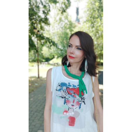 Zöld divat, egyedi kézzel festett ruha